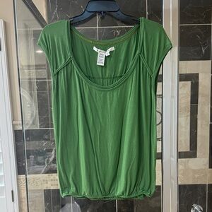 Max Studio Green Scoop-Neck Cap Sleeve Tank